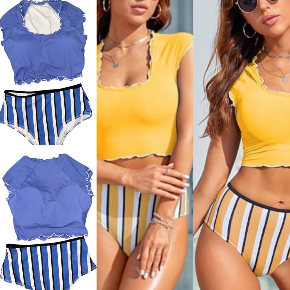 Seepalm Bohemian Blue high waisted two piece set size small